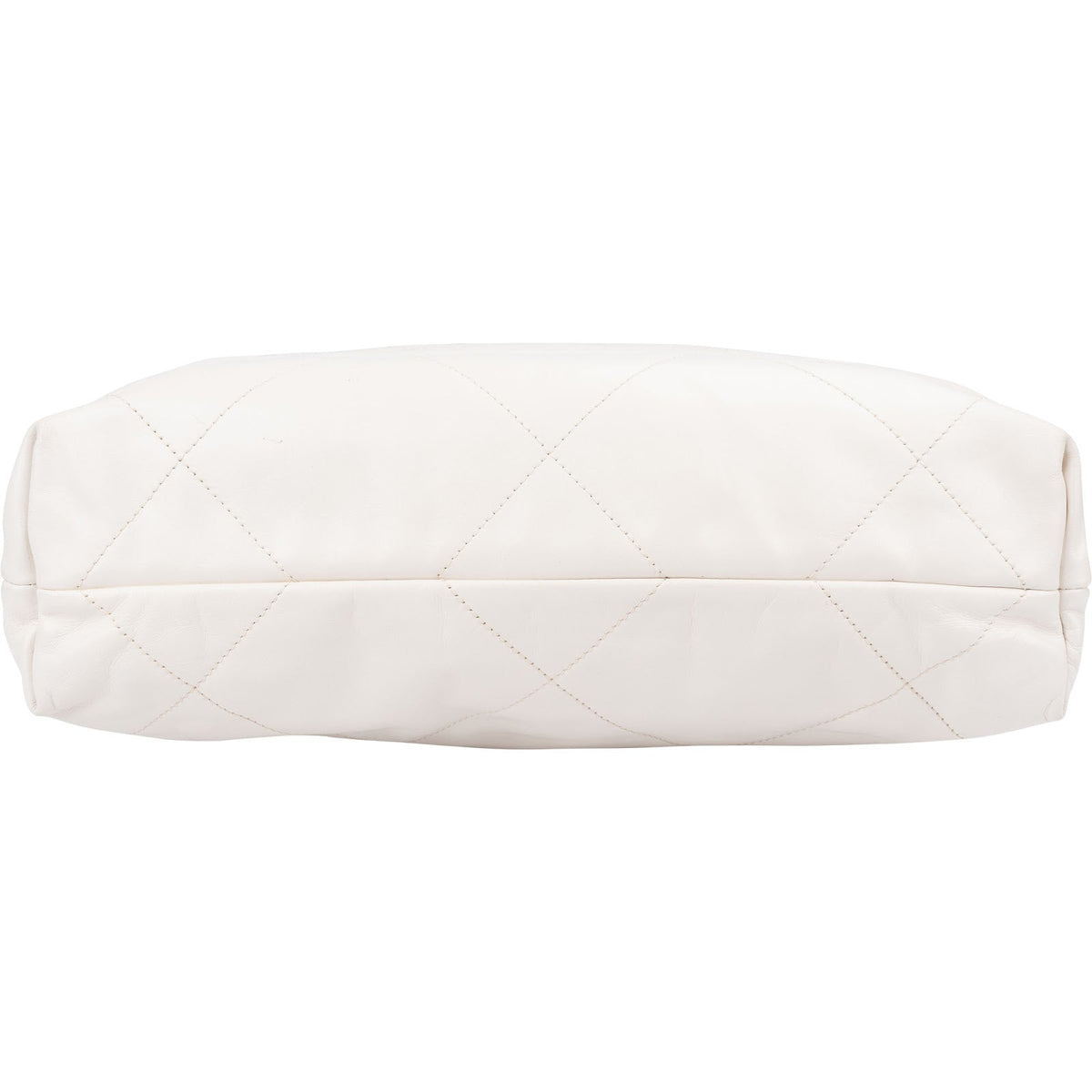 Chanel 22 White Quilted Lambskin Maxi Drawstring Shoulder Bag