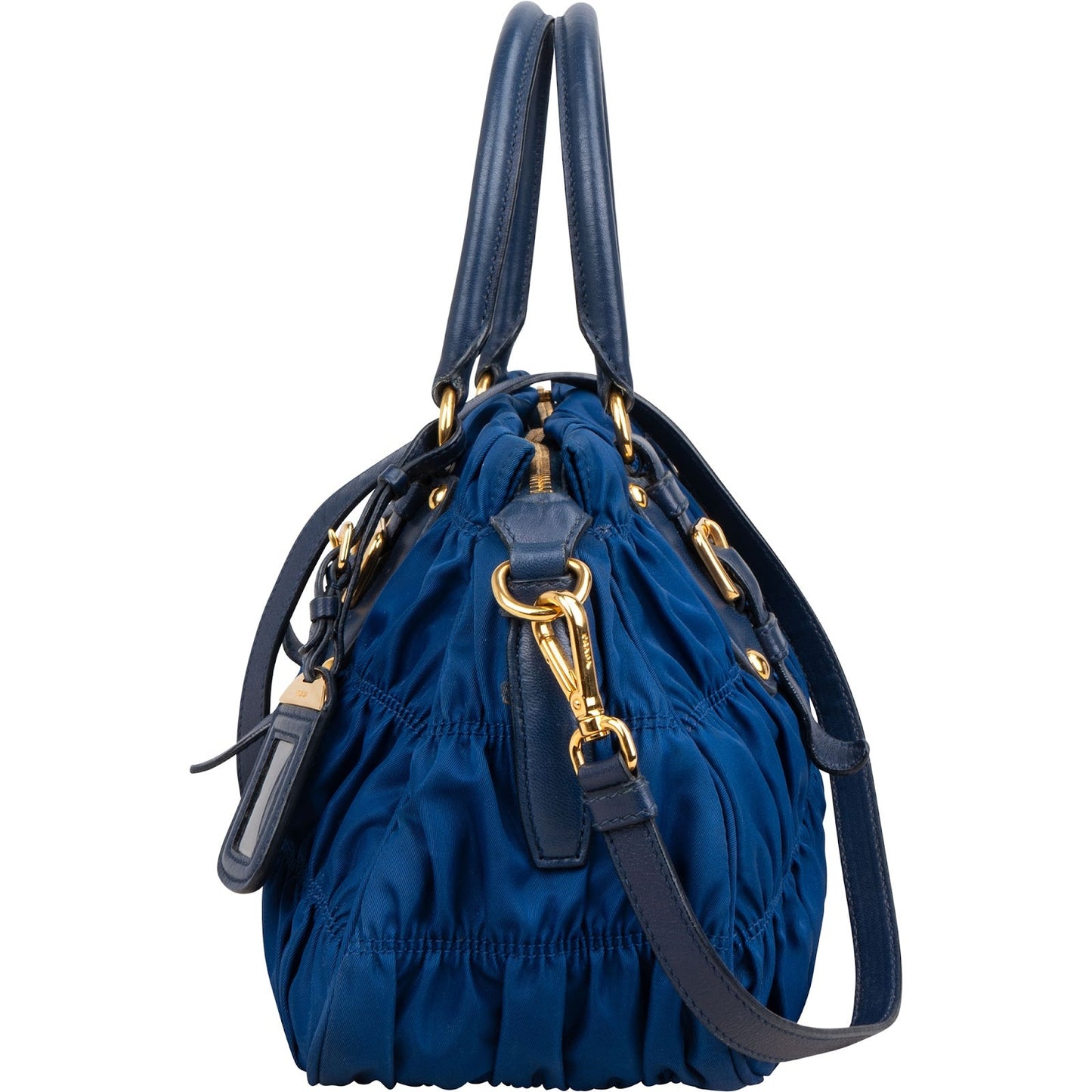 Prada Blue Tessuto Gaufre Satchel Handbag
