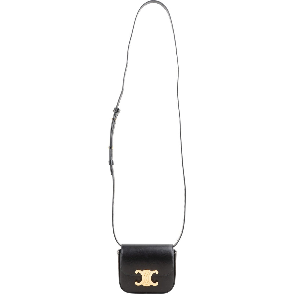 Celine Shiny Calfskin Mini Claude Triomphe Crossbody Bag