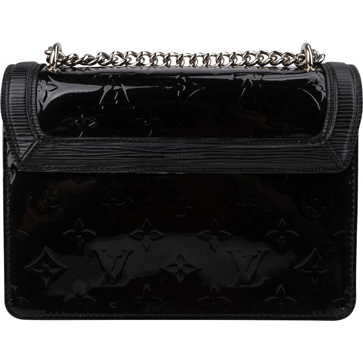 Louis Vuitton Monogram Canvas Black & White Vernis Leather Wynwood Trunk Crossbody Bag