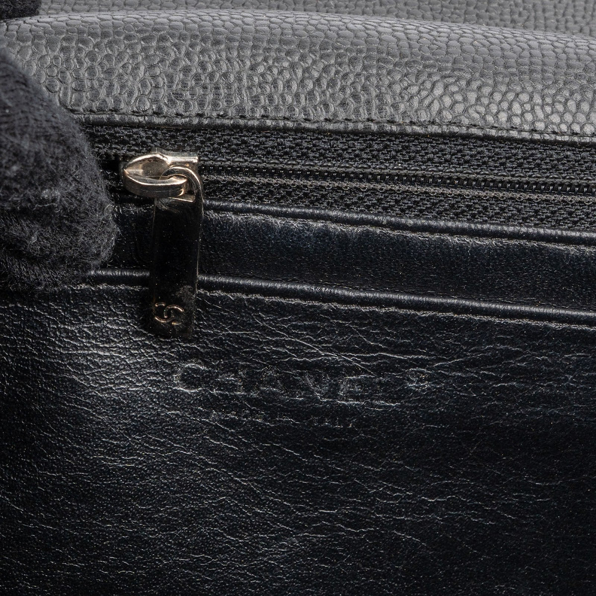 Chanel Quilted Caviar Leather Palladium Jumbo Single Flap Crossbody Bag