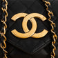 Chanel Quilted Lambskin CC Envelope Small 24K Gold Single Flap Crossbody Bag