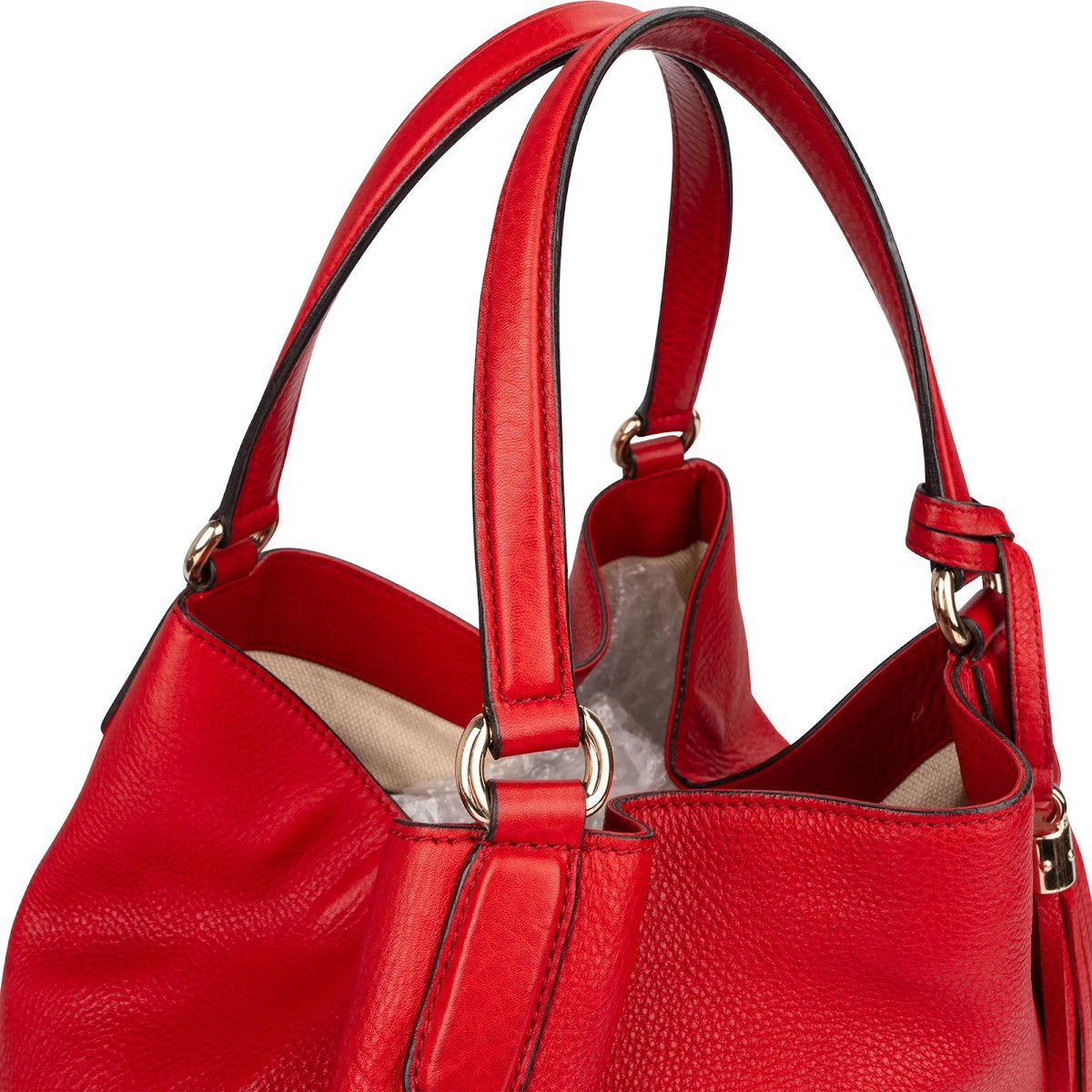 Gucci Soho Tassel Hobo Shopper aus genarbtem Leder – Ansicht 3