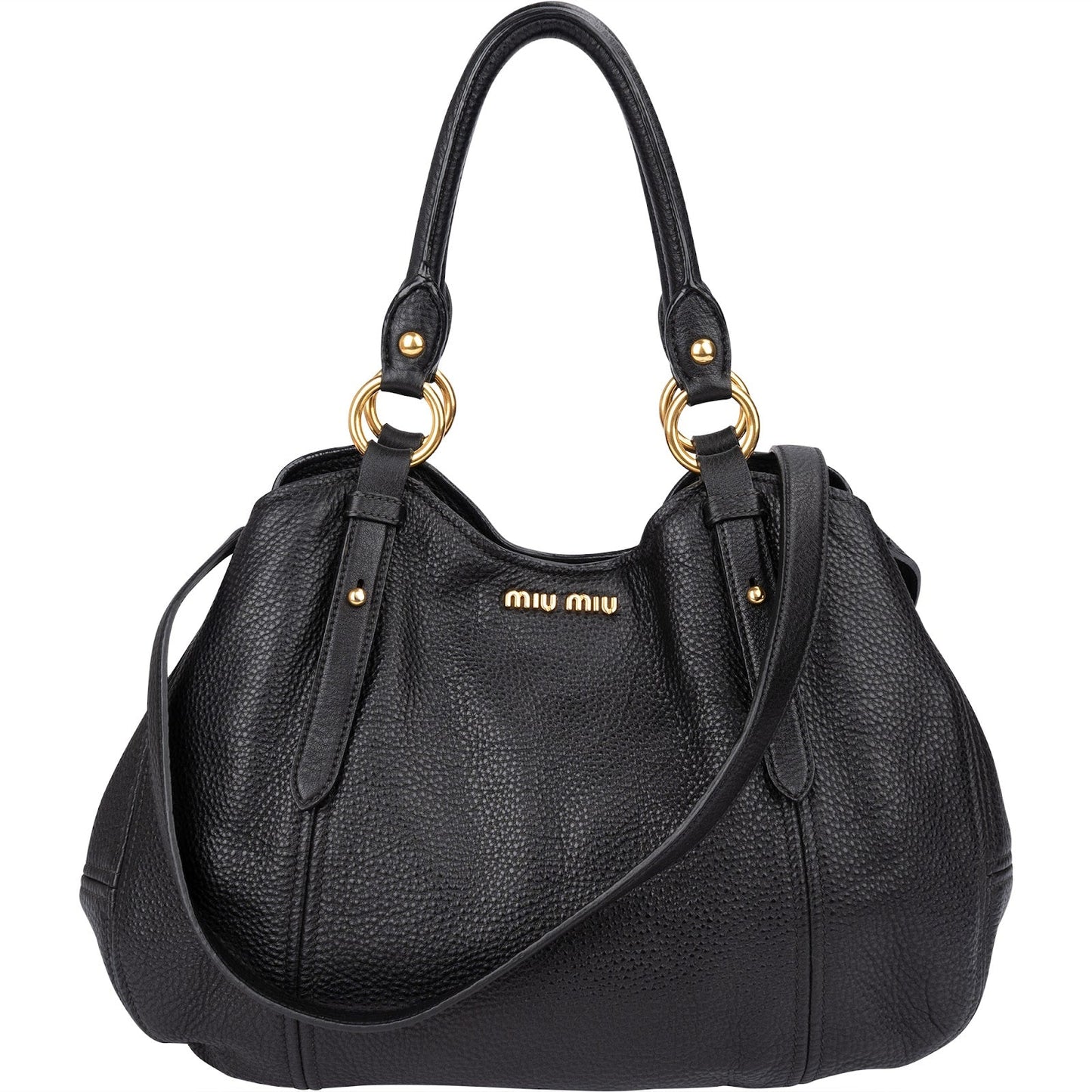 Miu Miu Vitello Daino Leather Hobo Shoulder Bag