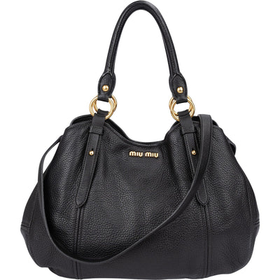 Miu Miu Vitello Daino Leather Hobo Shoulder Bag