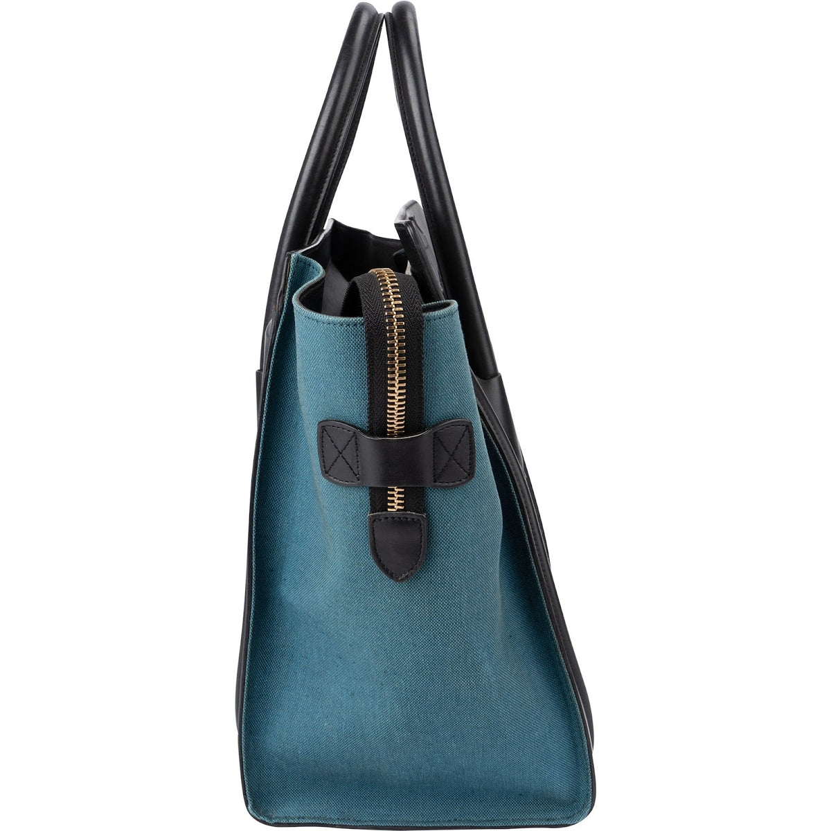 Celine Tricolor Canvas Leather Luggage Tote Handbag