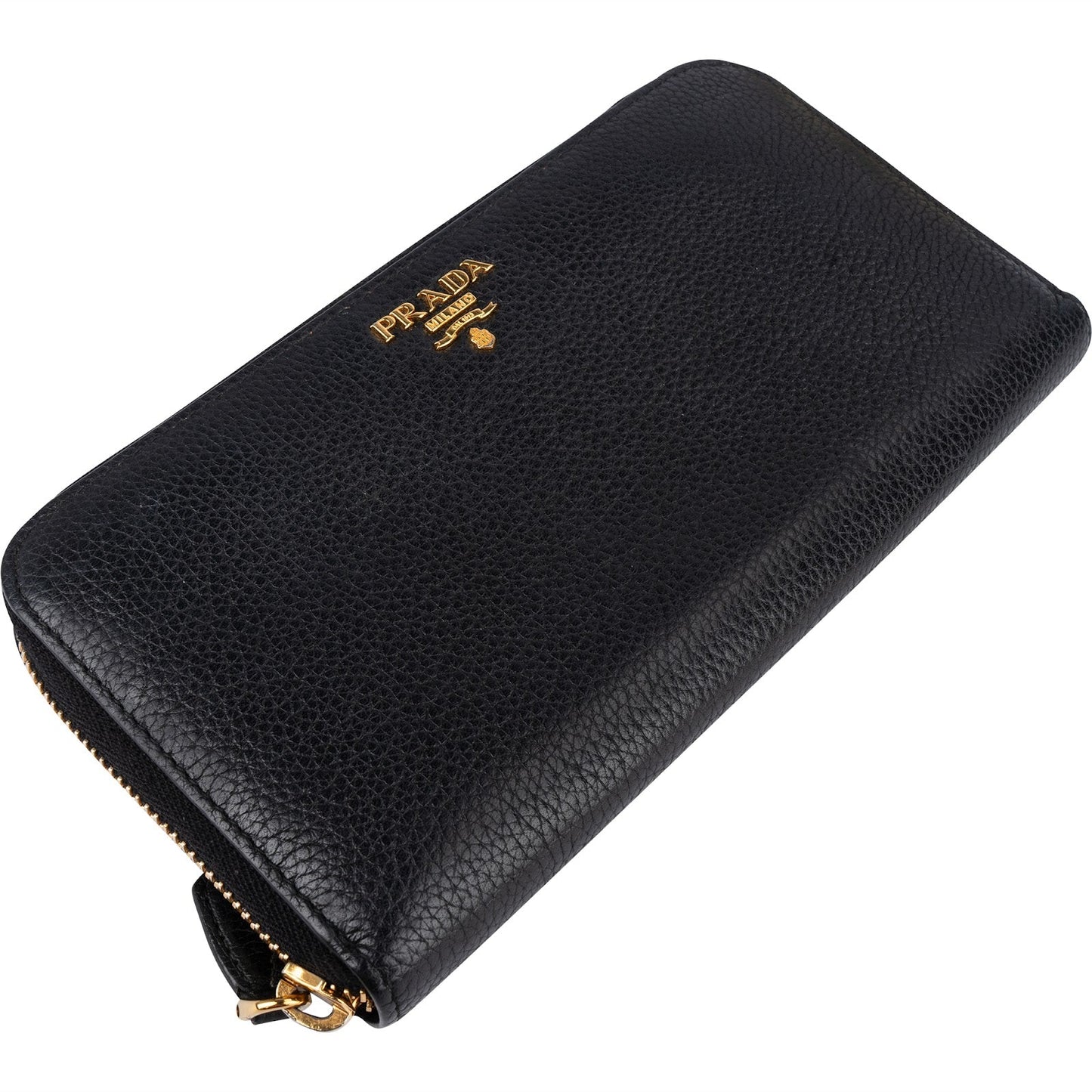 Prada Vitello Grained Leather Large Zip Around Wallet 1ML506