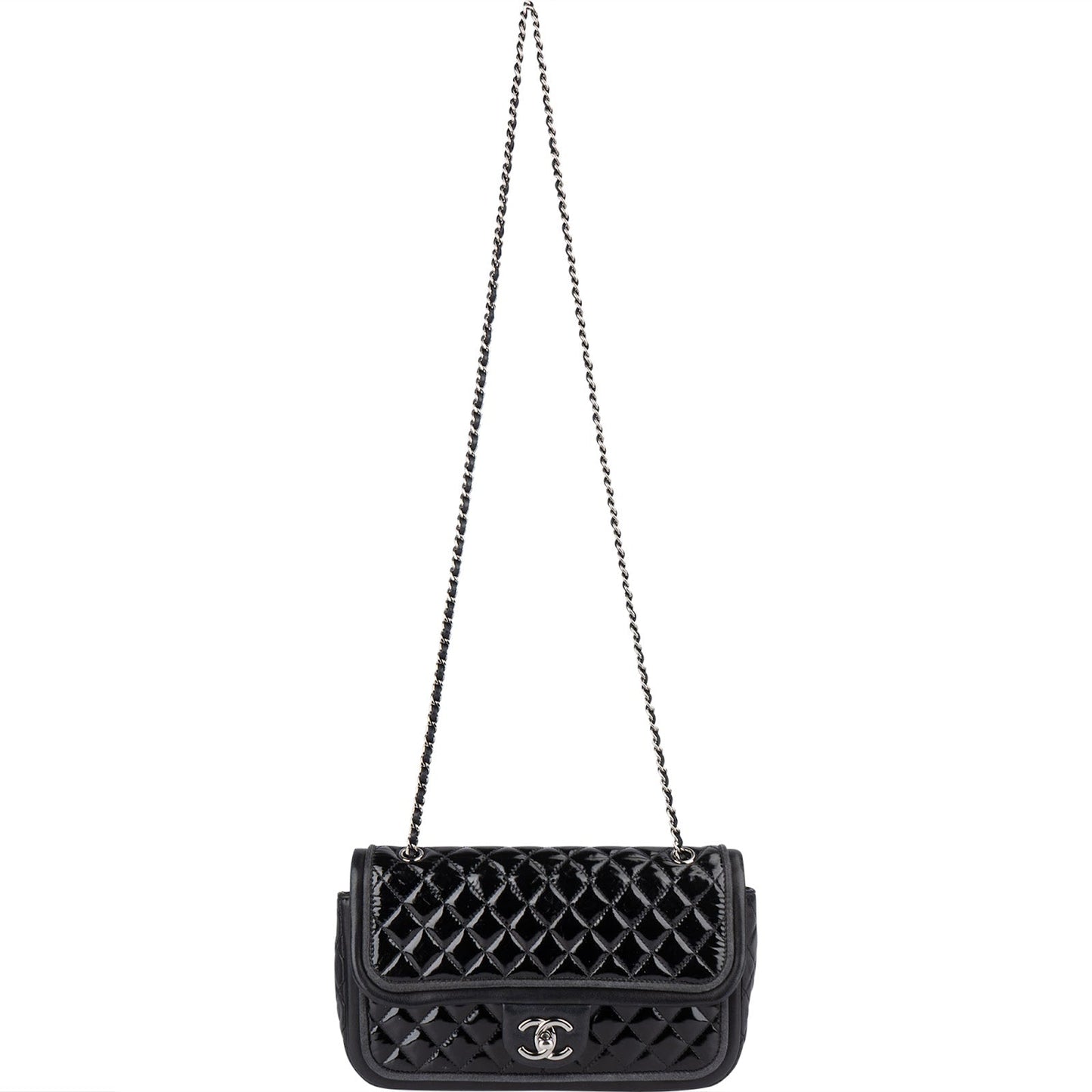 Chanel Quilted Patent Leather Single Flap Crossbody Bag