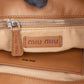 Miu Miu Vitello Madras Brown Leather Tote Shoulder Bag