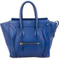 Céline Bleu Grained Calfskin Luggage Handbag