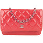 Chanel Quilted Patent Leather Wallet On Chain Crossbody Bag