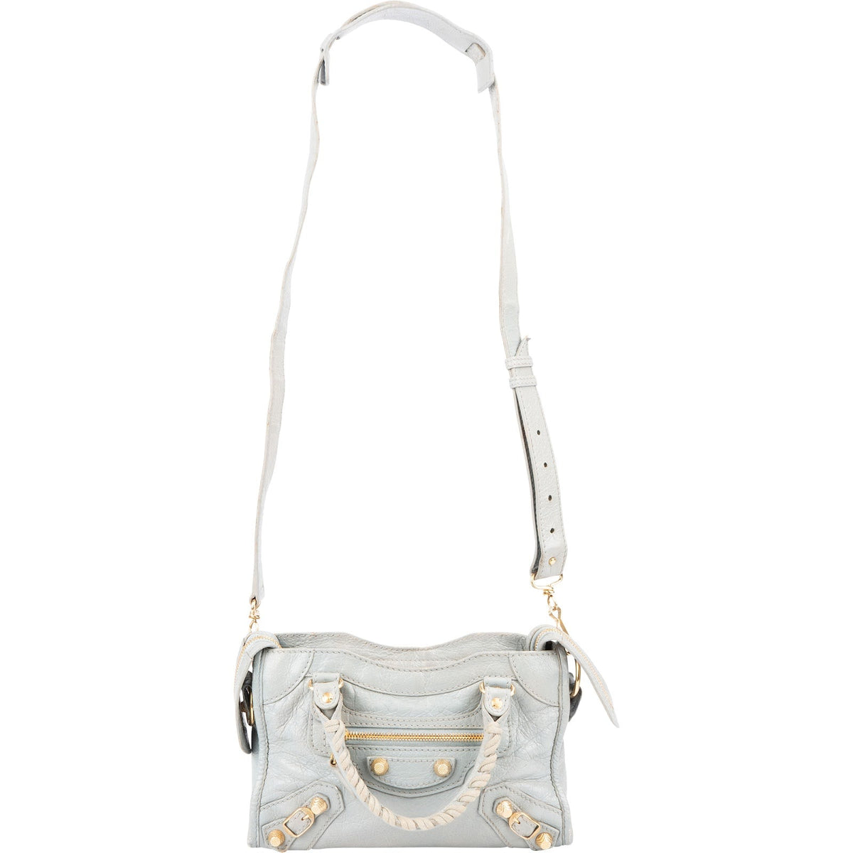 Balenciaga Blue Leather Mini City Handbag