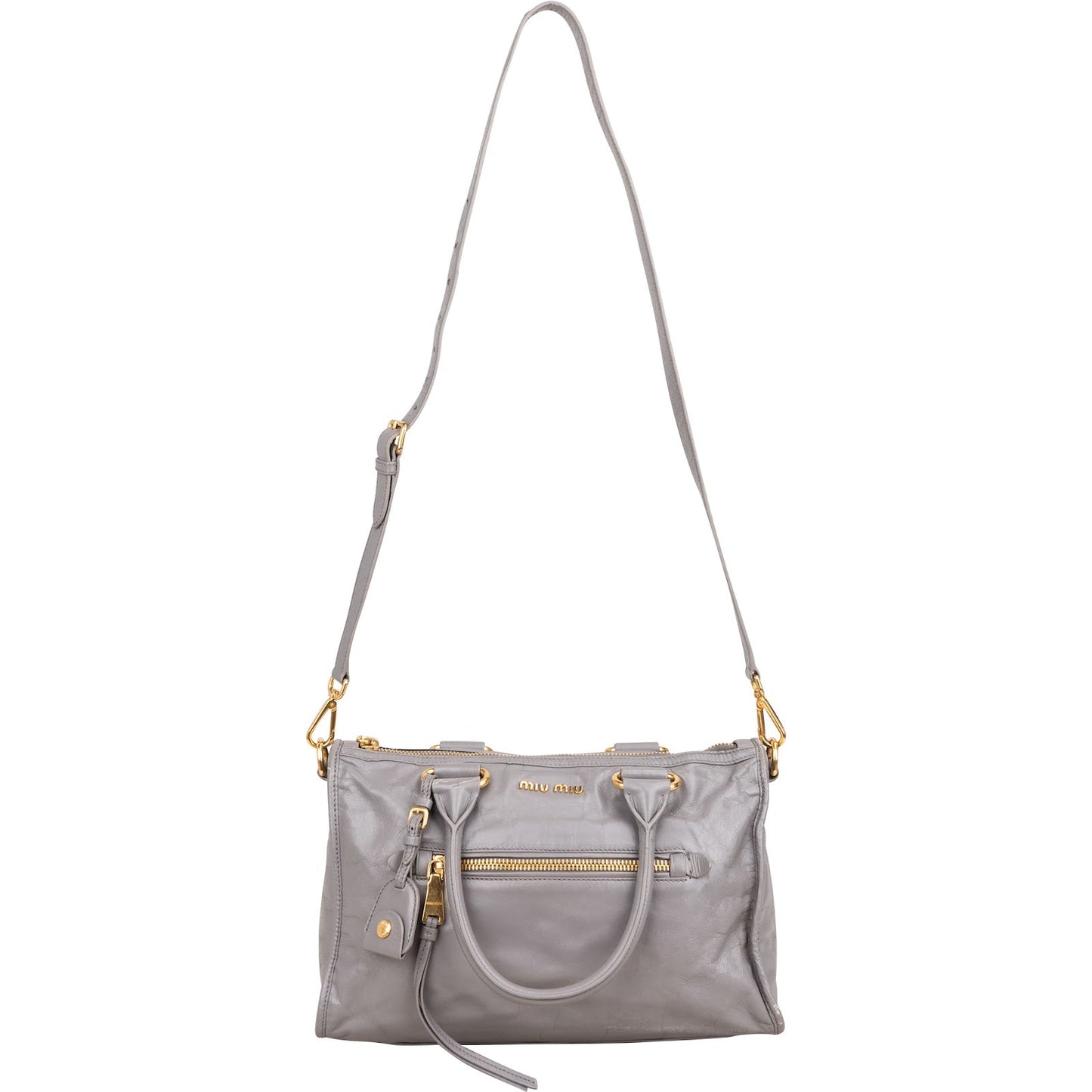 Miu Miu Lilac Vitello Shine Satchel Handbag