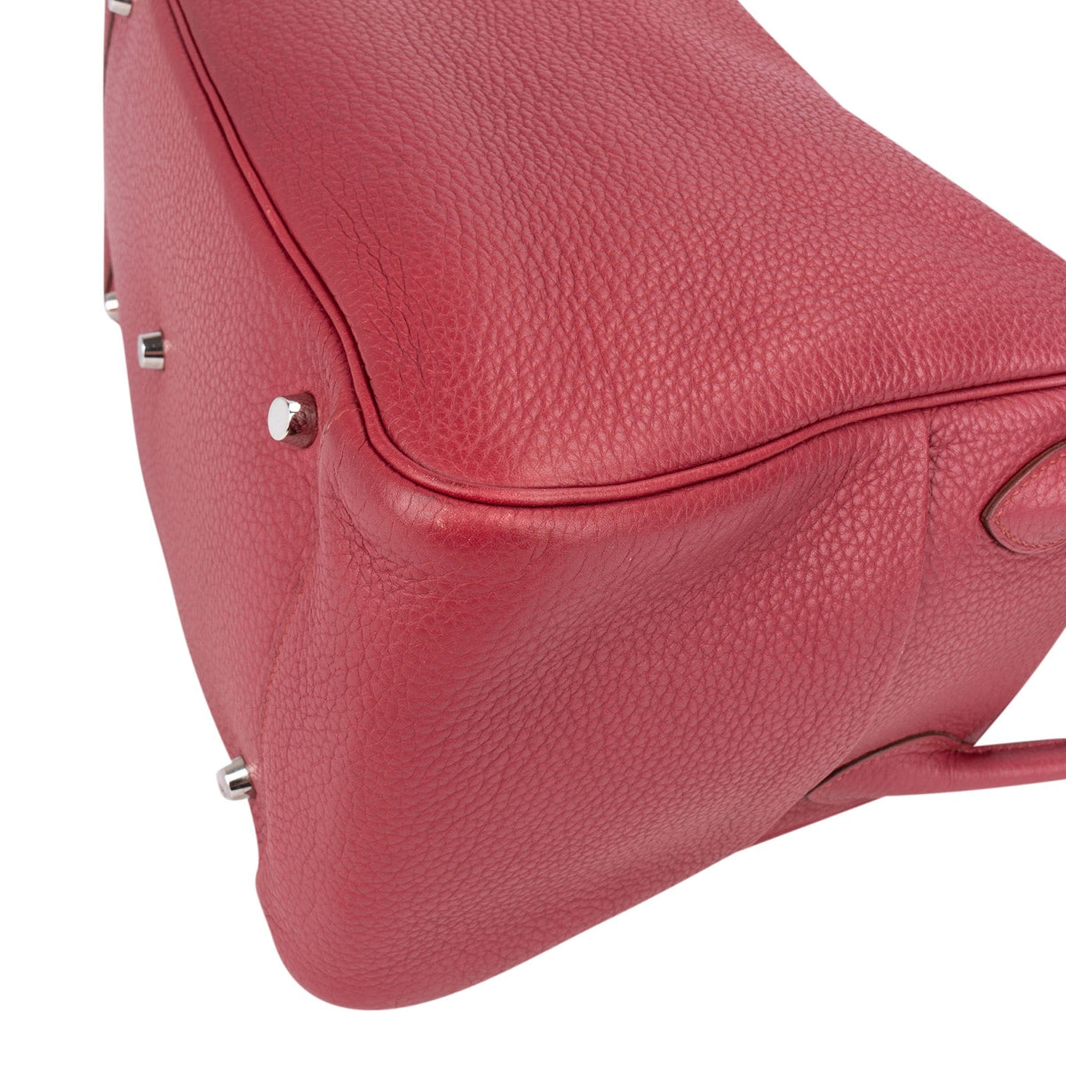 Hermès Clemence Leather Palladium Lindy 34 Rubis Handbag