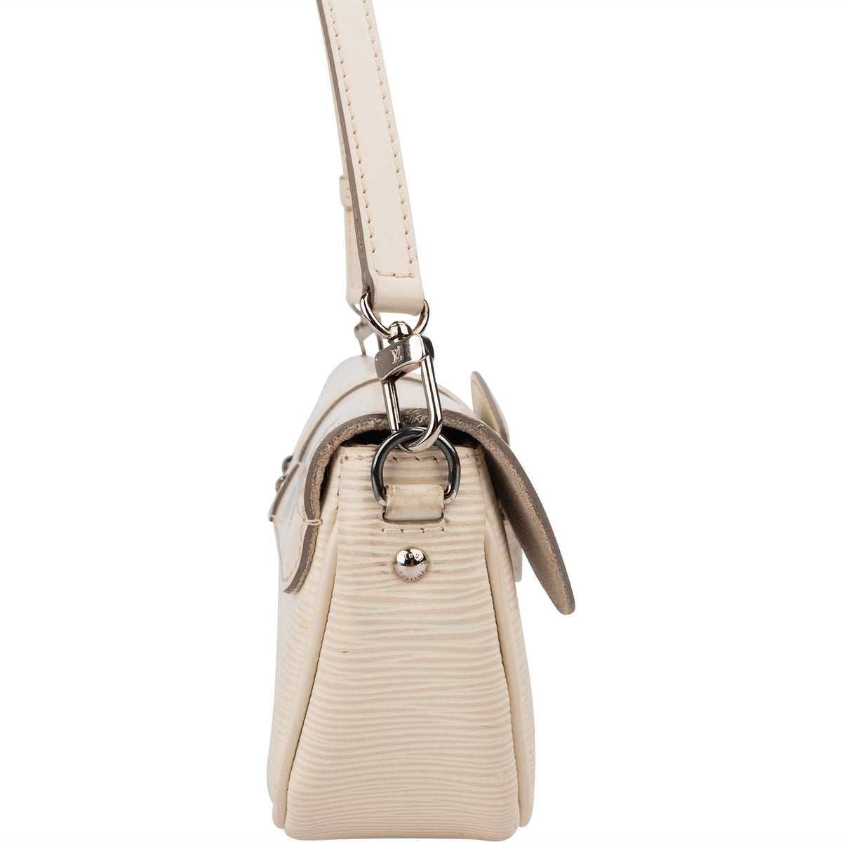 Louis Vuitton White Epi Leather Montaigne Clutch Shoulder Bag