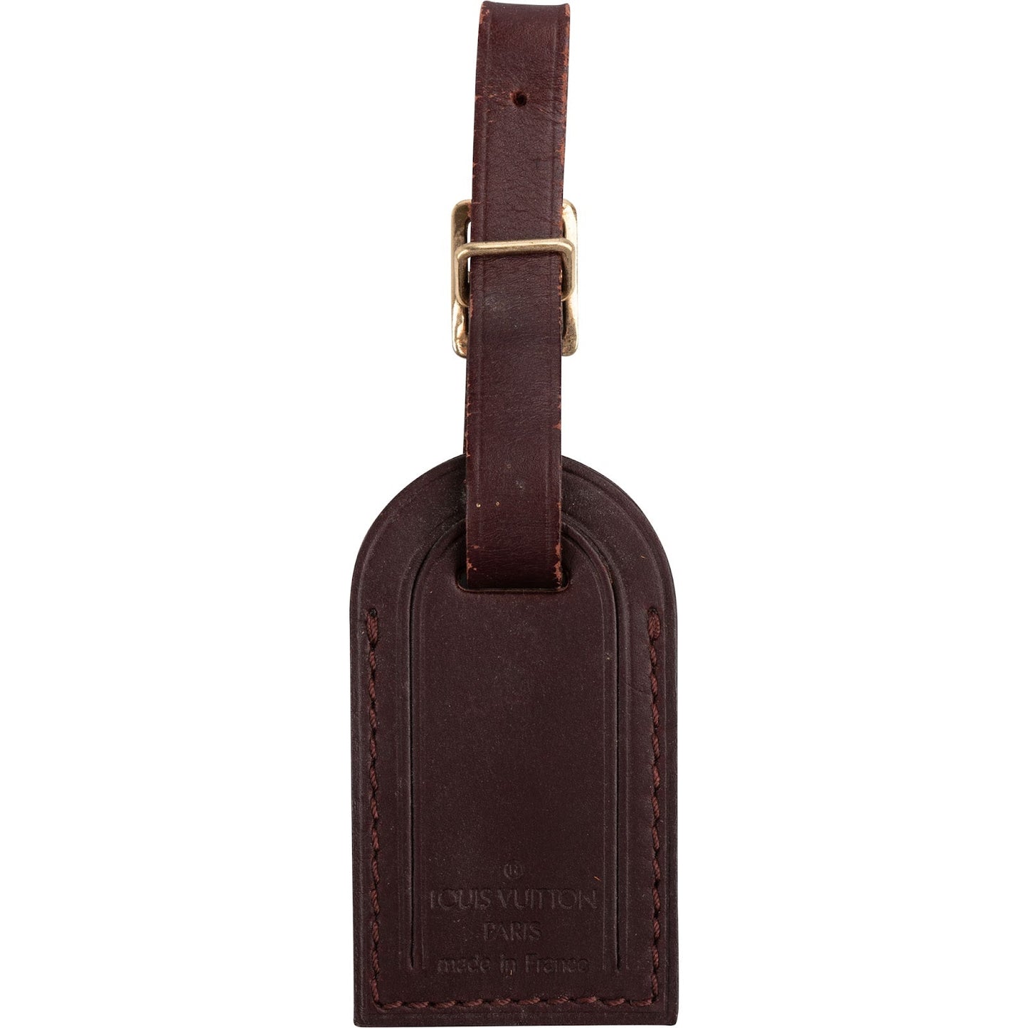 Louis Vuitton Dark Brown Leather Luggage Tag