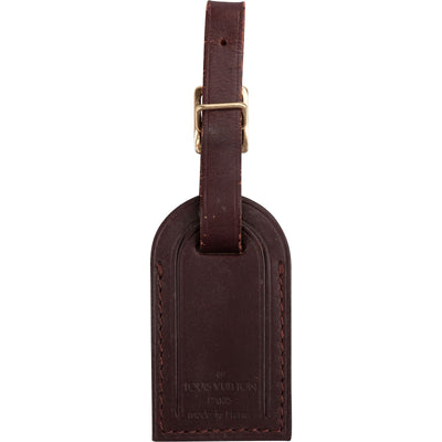 Louis Vuitton Dark Brown Leather Luggage Tag