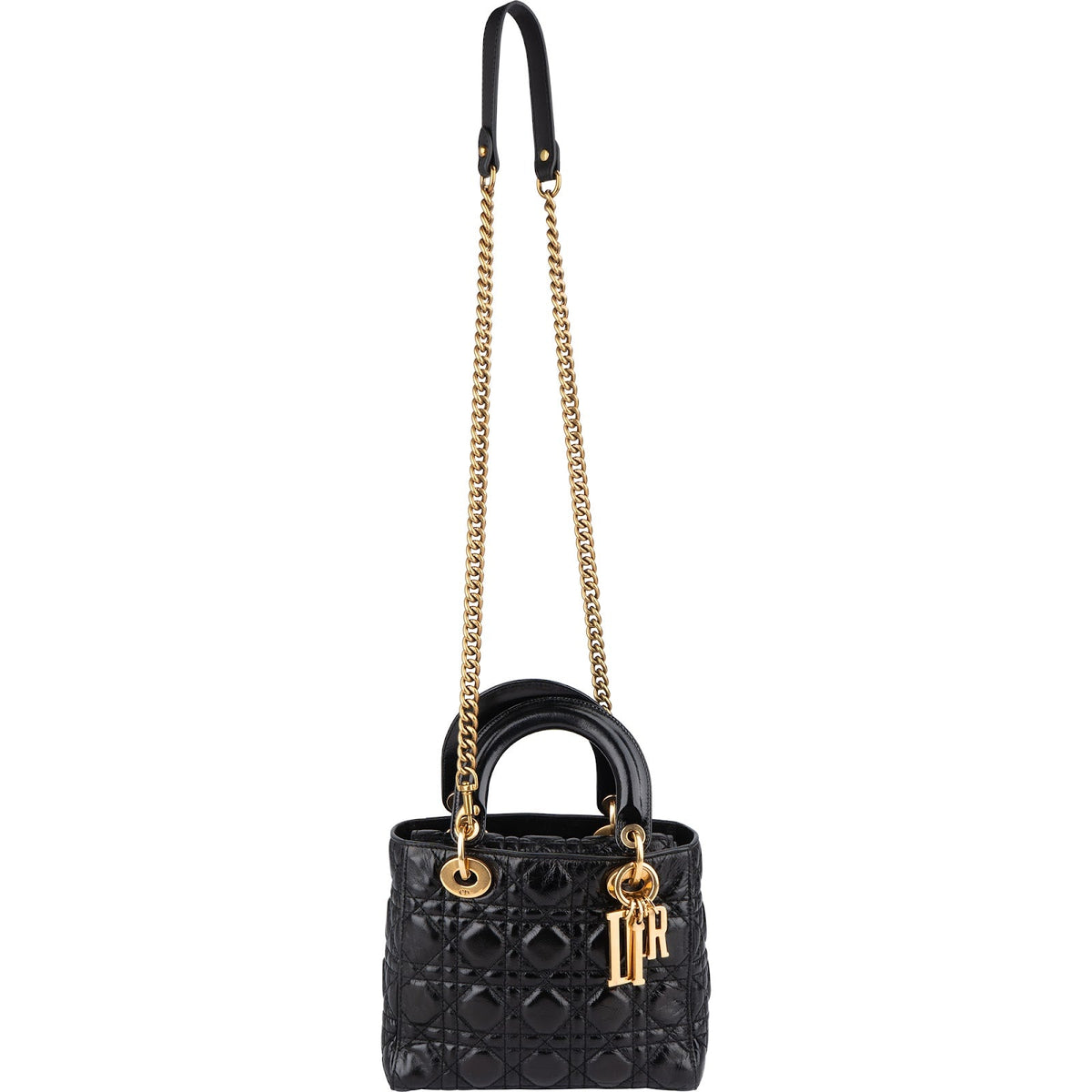 Christian Dior Crinkled Quilted Lambskin Lady Dior Handbag