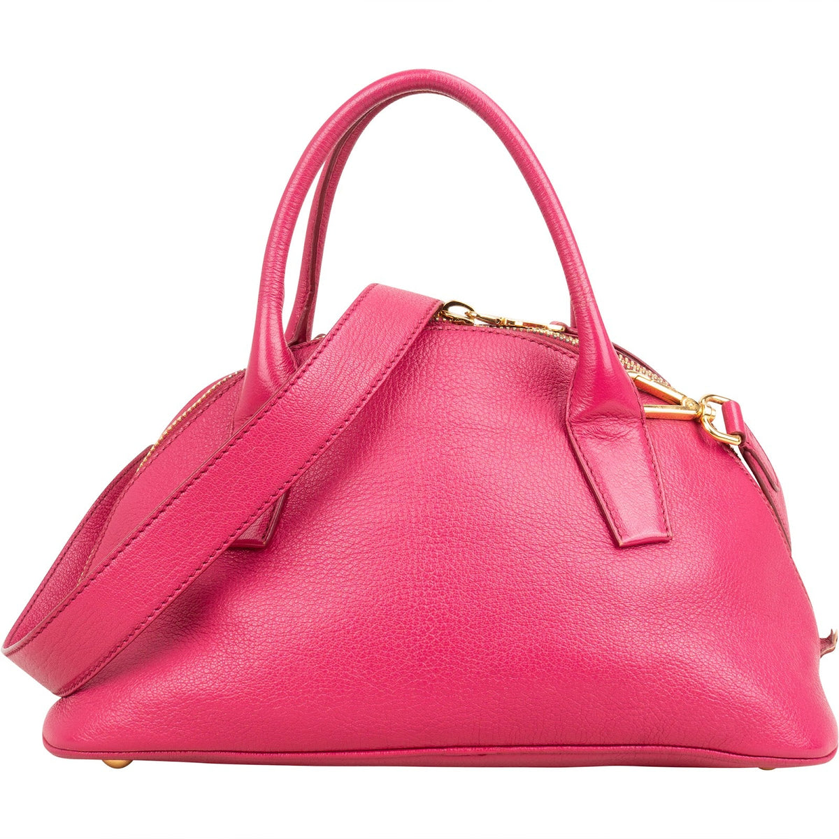 Miu Miu Bauletto Dome aus rosa Madras-Leder – Ansicht 5