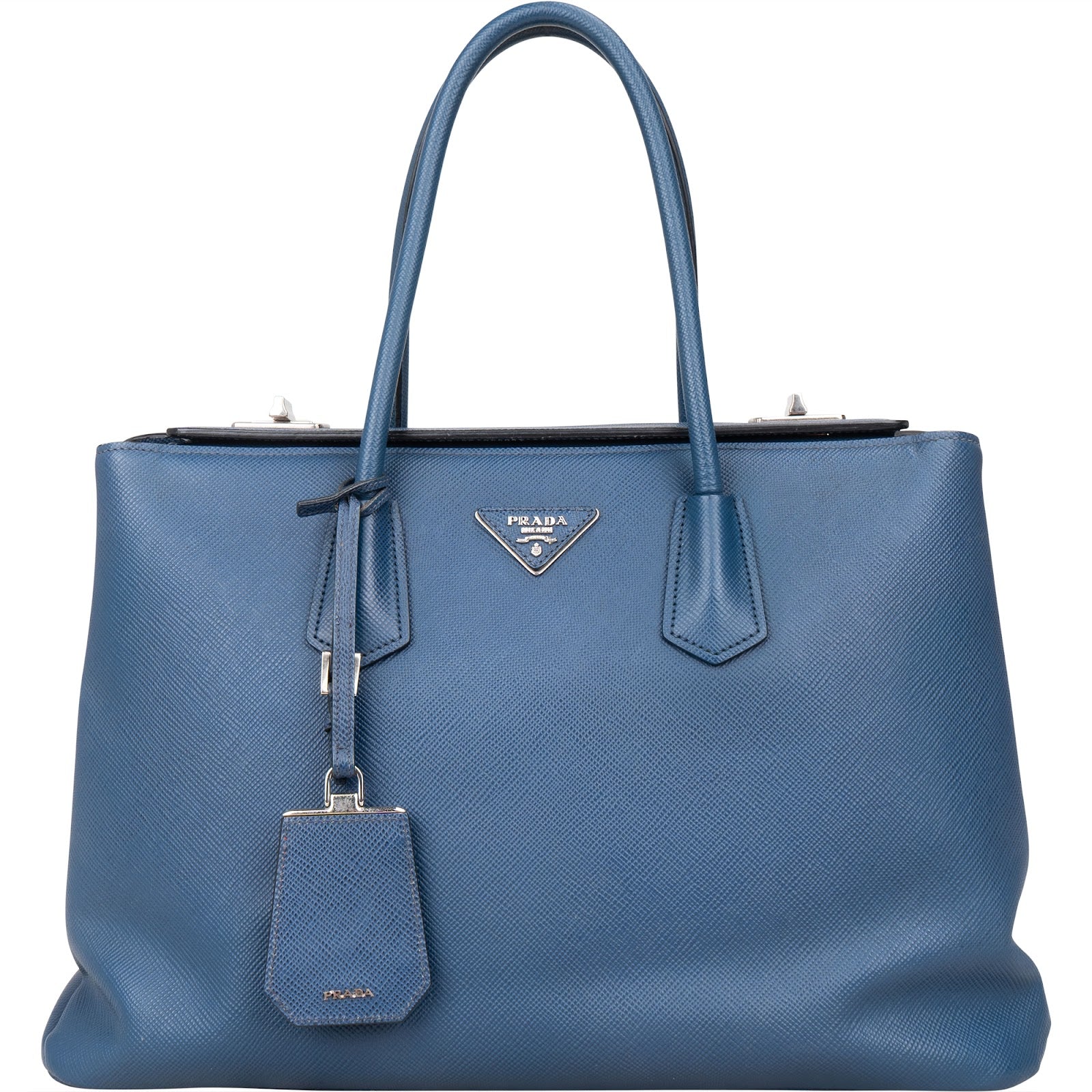 Prada Saffiano Leather Galleria Turnlock Double Handbag
