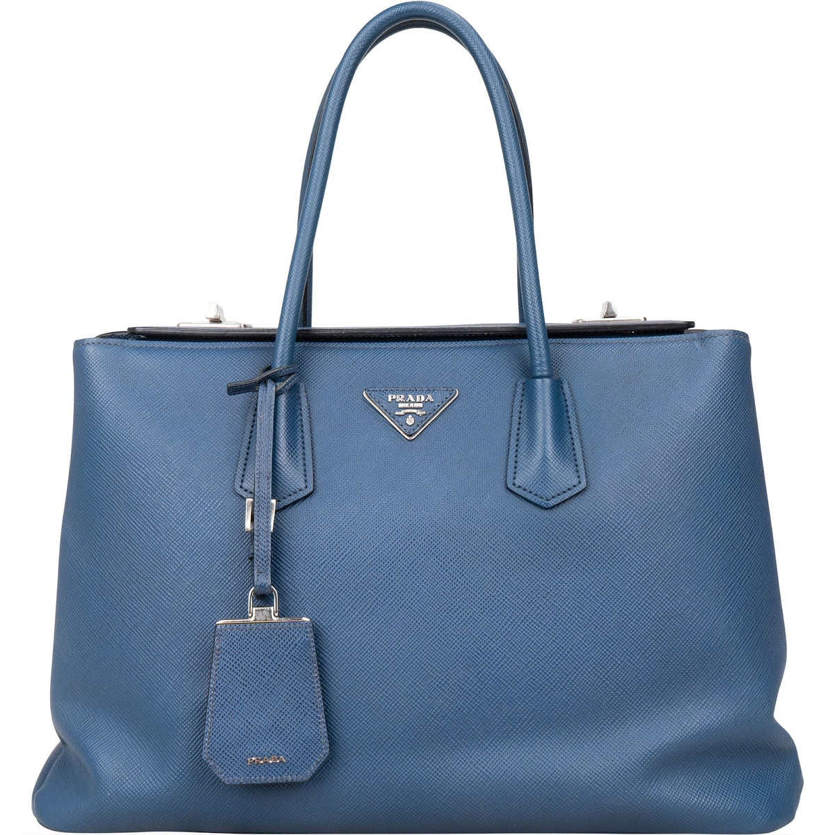 Prada Saffiano Leather Galleria Turnlock Double Handbag