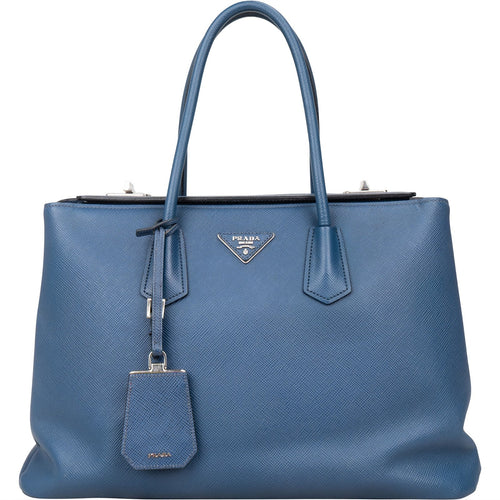 Prada Saffiano Leather Galleria Turnlock Double Handbag