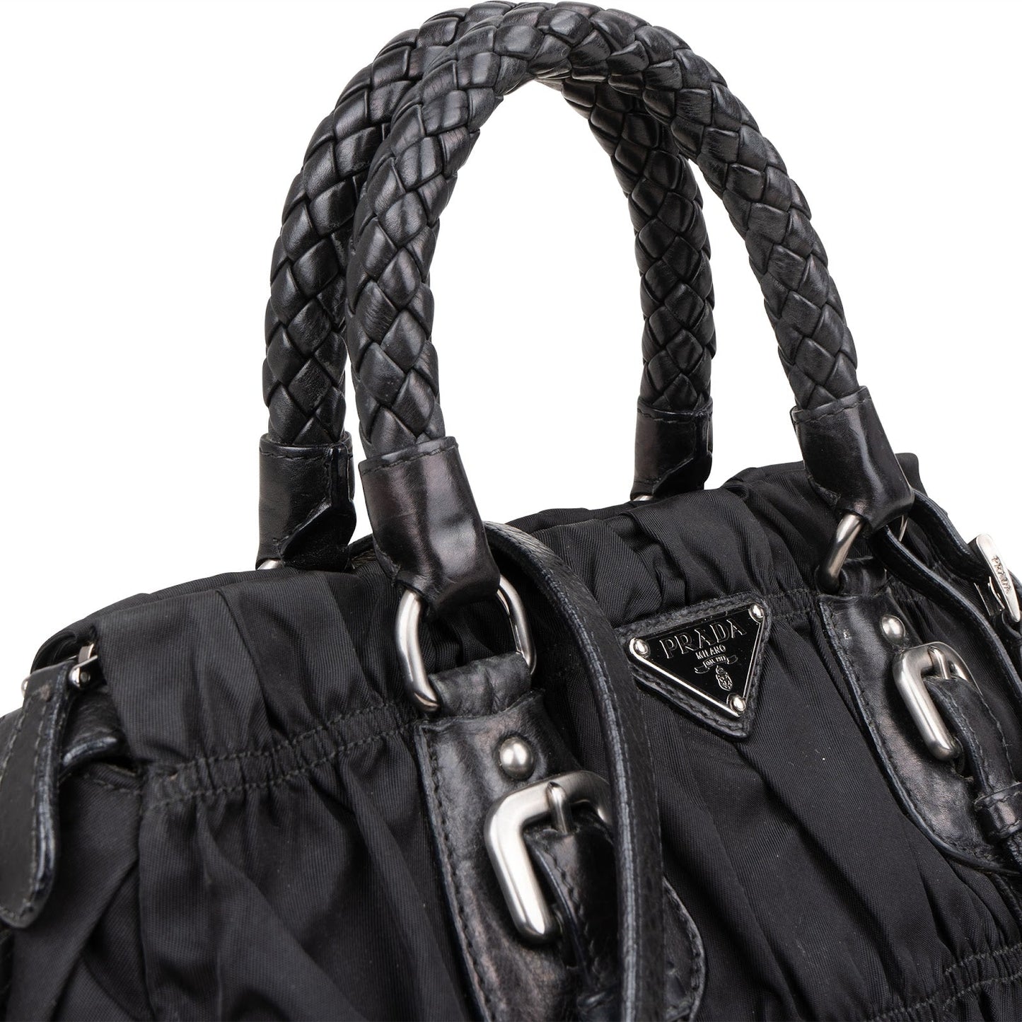 Prada Quilted Tessuto Gaufre Small Satchel Handbag