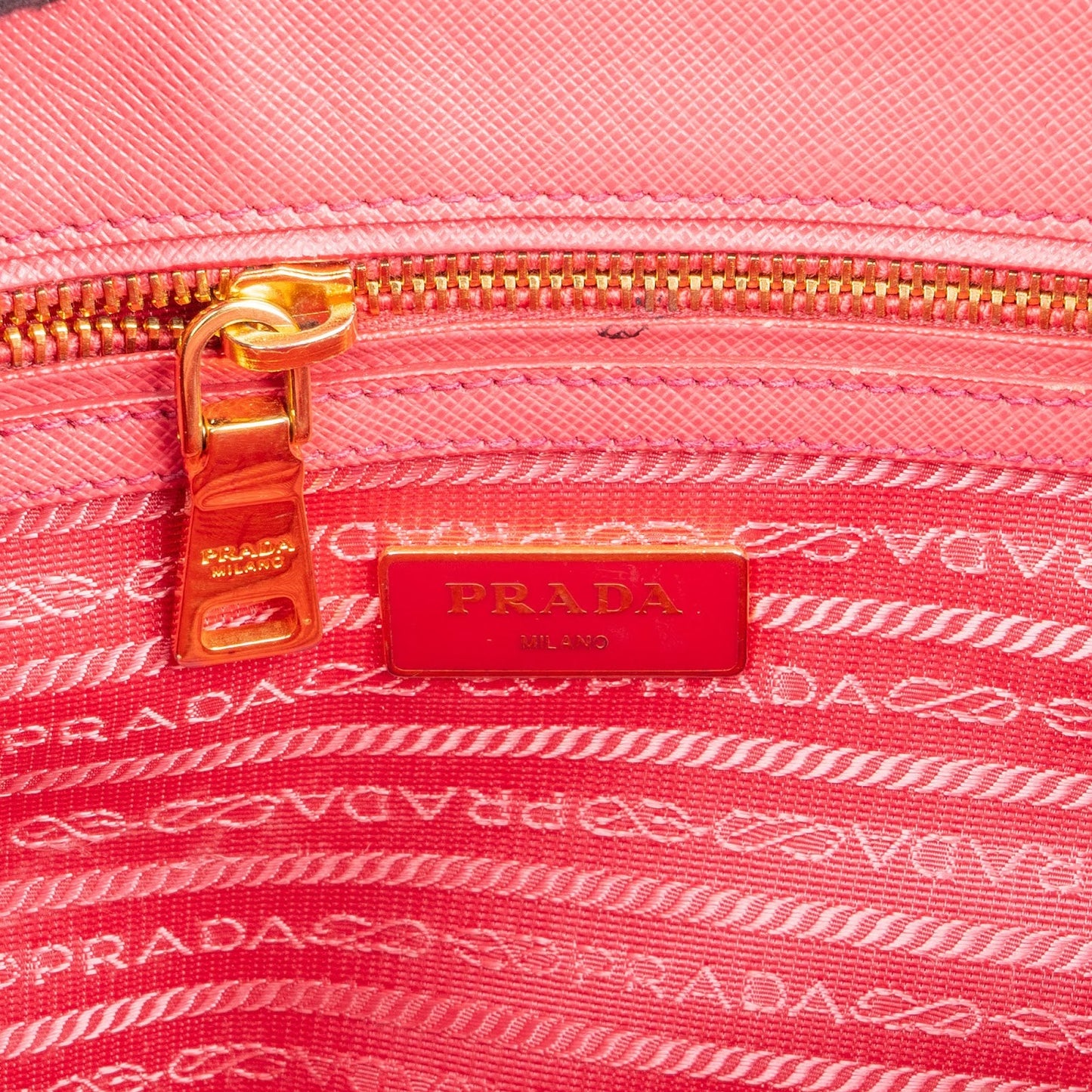 Prada Pink Saffiano Leather Galleria Handbag