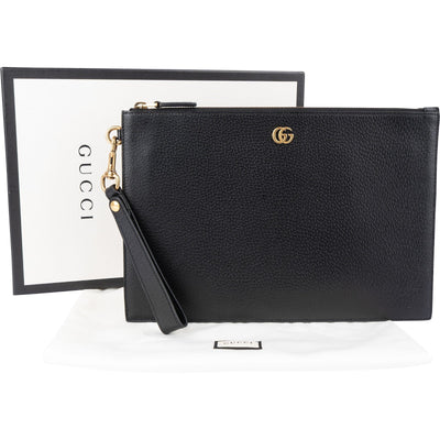 Gucci Monogram Leather GG Marmont Clutch