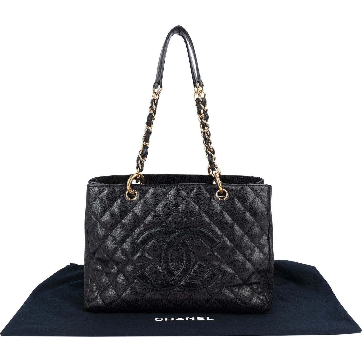 Chanel Quilted Caviar Leather Grand Shopping CC Shoulder Bag