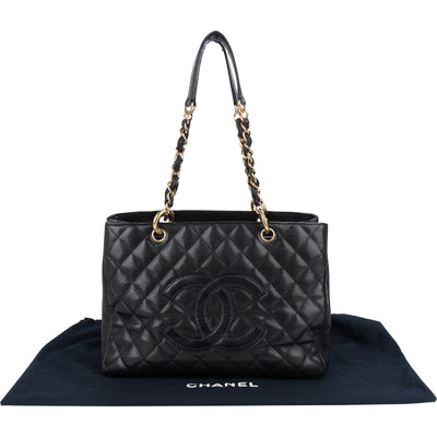 Chanel Quilted Caviar Leather Grand Shopping CC Shoulder Bag