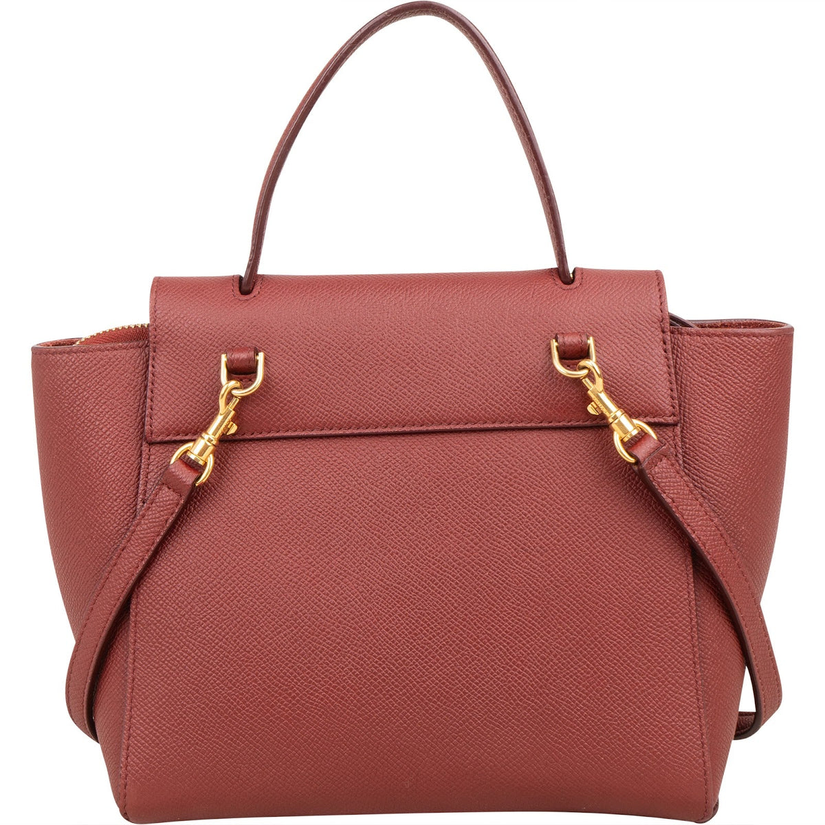 Céline Red Grained Calfskin Nano Belt Handbag