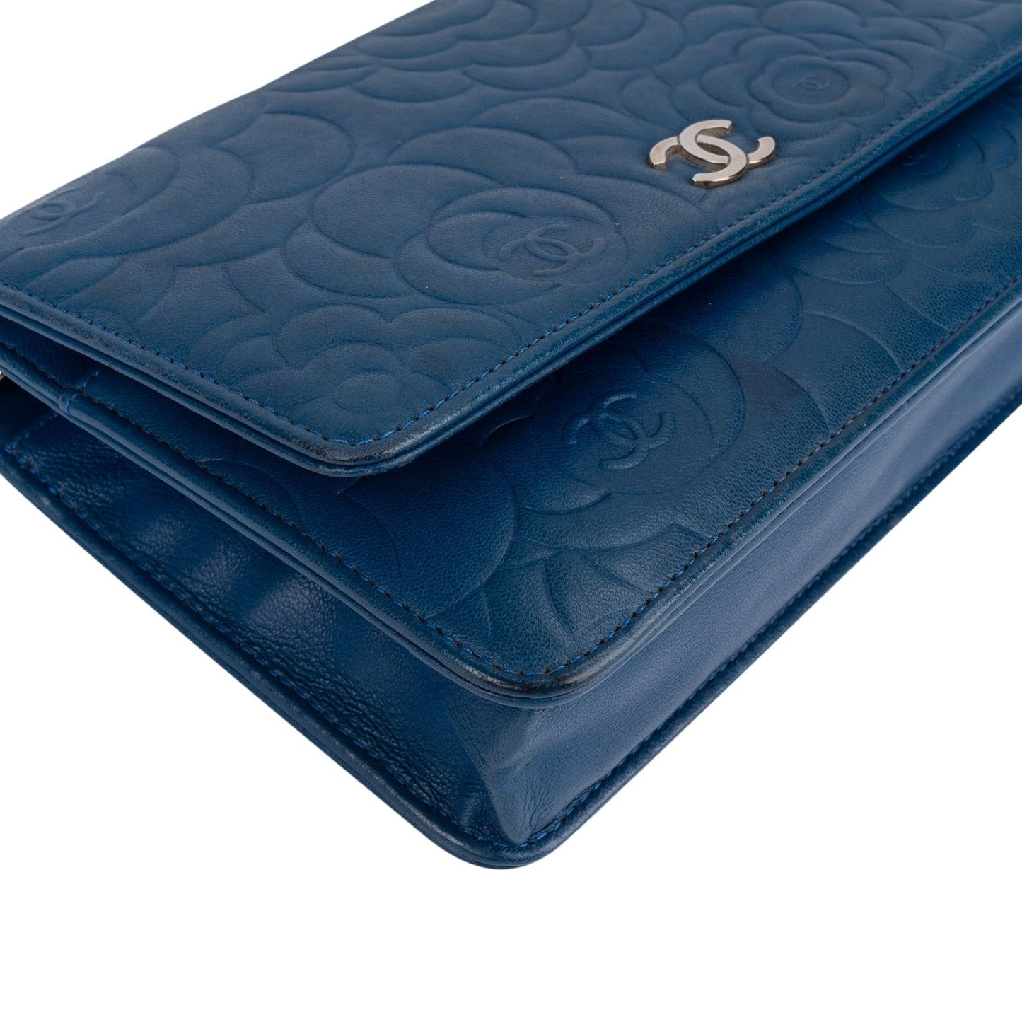 Chanel Embossed Leather Camellia Wallet On Chain Crossbody Bag