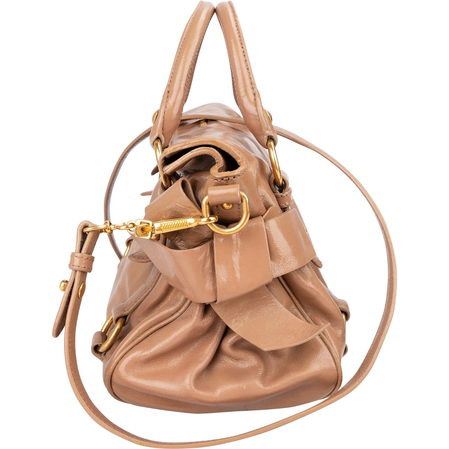 Miu Miu Vitello Lux Leather Bow Handbag