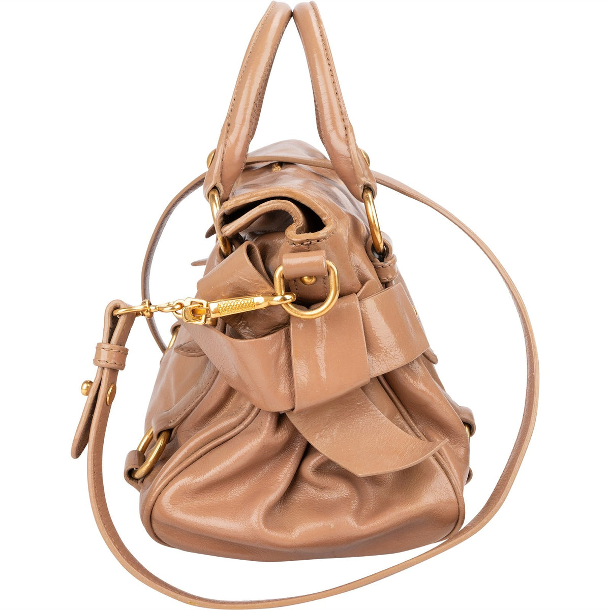 Miu Miu Vitello Lux Leather Bow Handbag