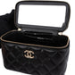 Chanel Quilted Lambskin Vanity Case Crossbody Handbag