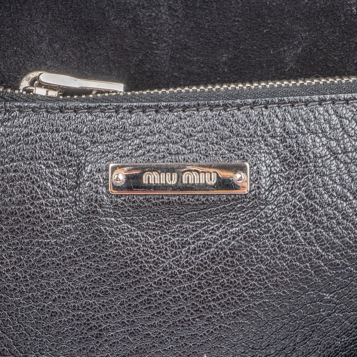 Miu Miu Grained Leather Shopping Tote Shoulder Bag