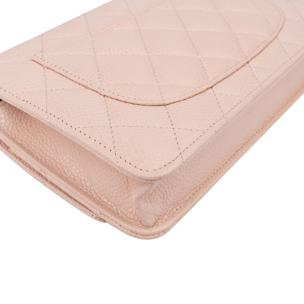 Chanel Quilted Caviar Leather Palladium Wallet On Chain Crossbody Bag
