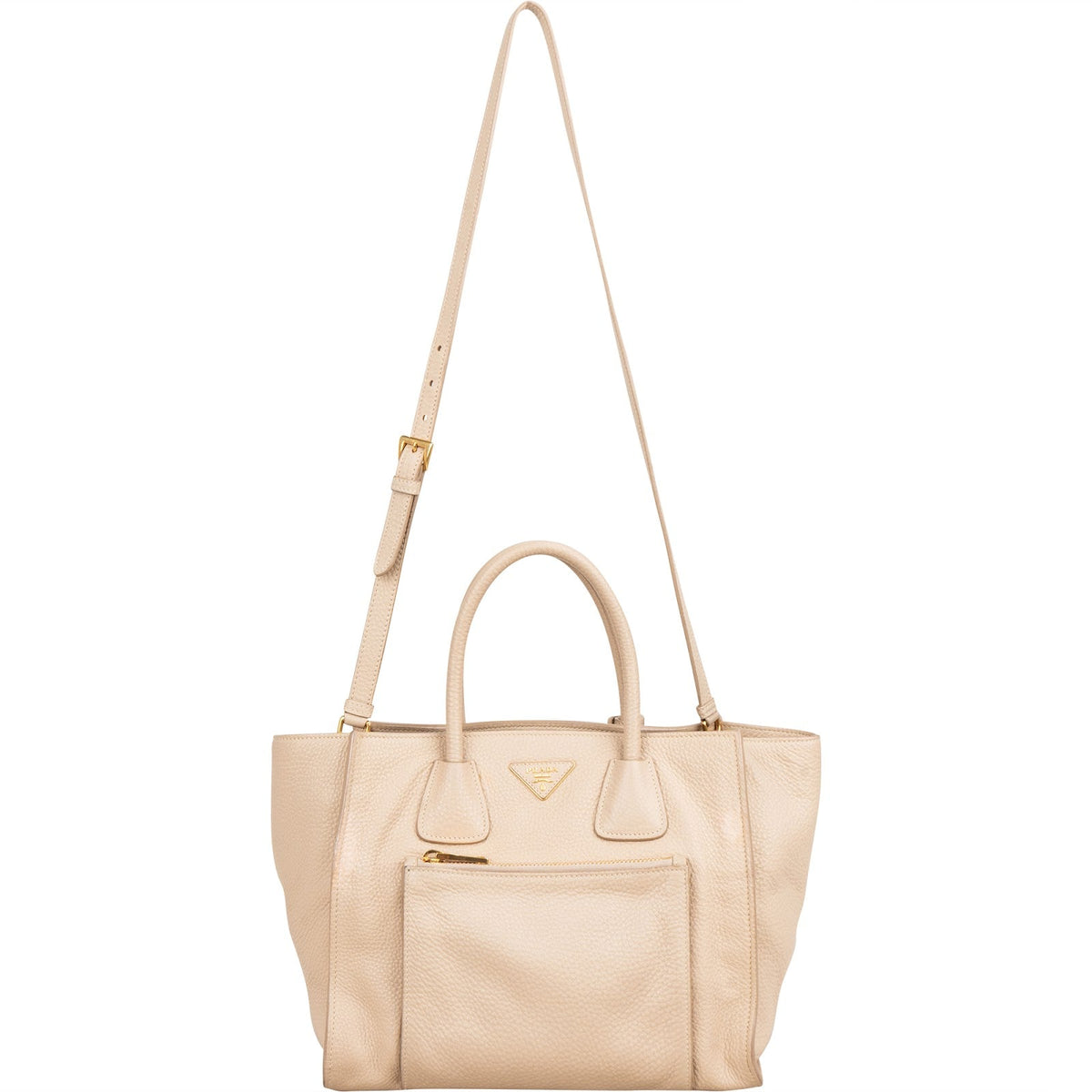 Prada Twin Pocket Shopper aus Vitello-Daino-Leder – Ansicht 7
