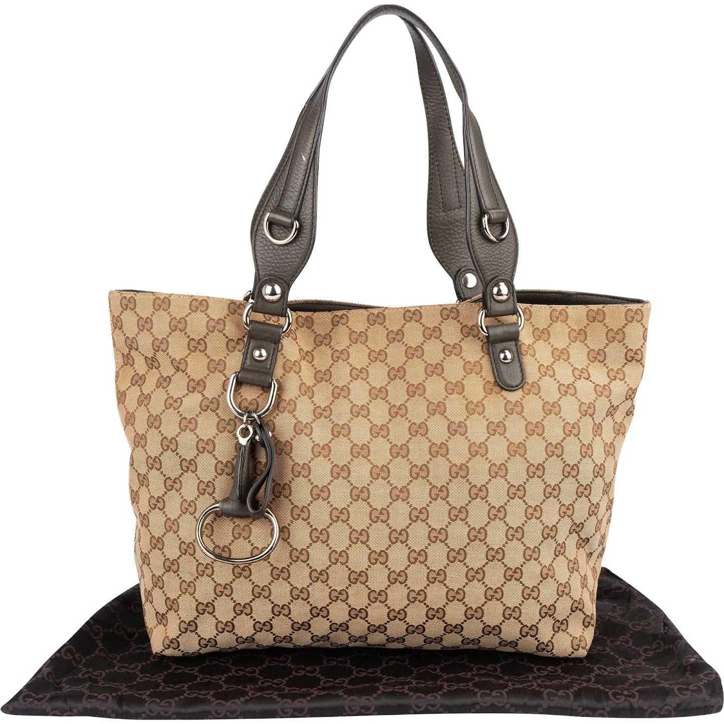 Gucci Monogram GG Horsebit Tote Shoulder Bag