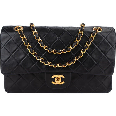Chanel Quilted Lambskin 24K Gold Medium Double Flap Shoulder Bag
