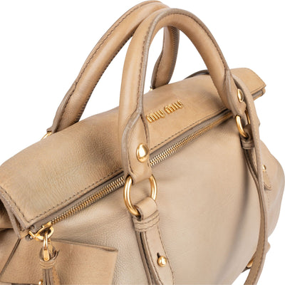 Miu Miu Vitello Lux Leather Bow Handbag