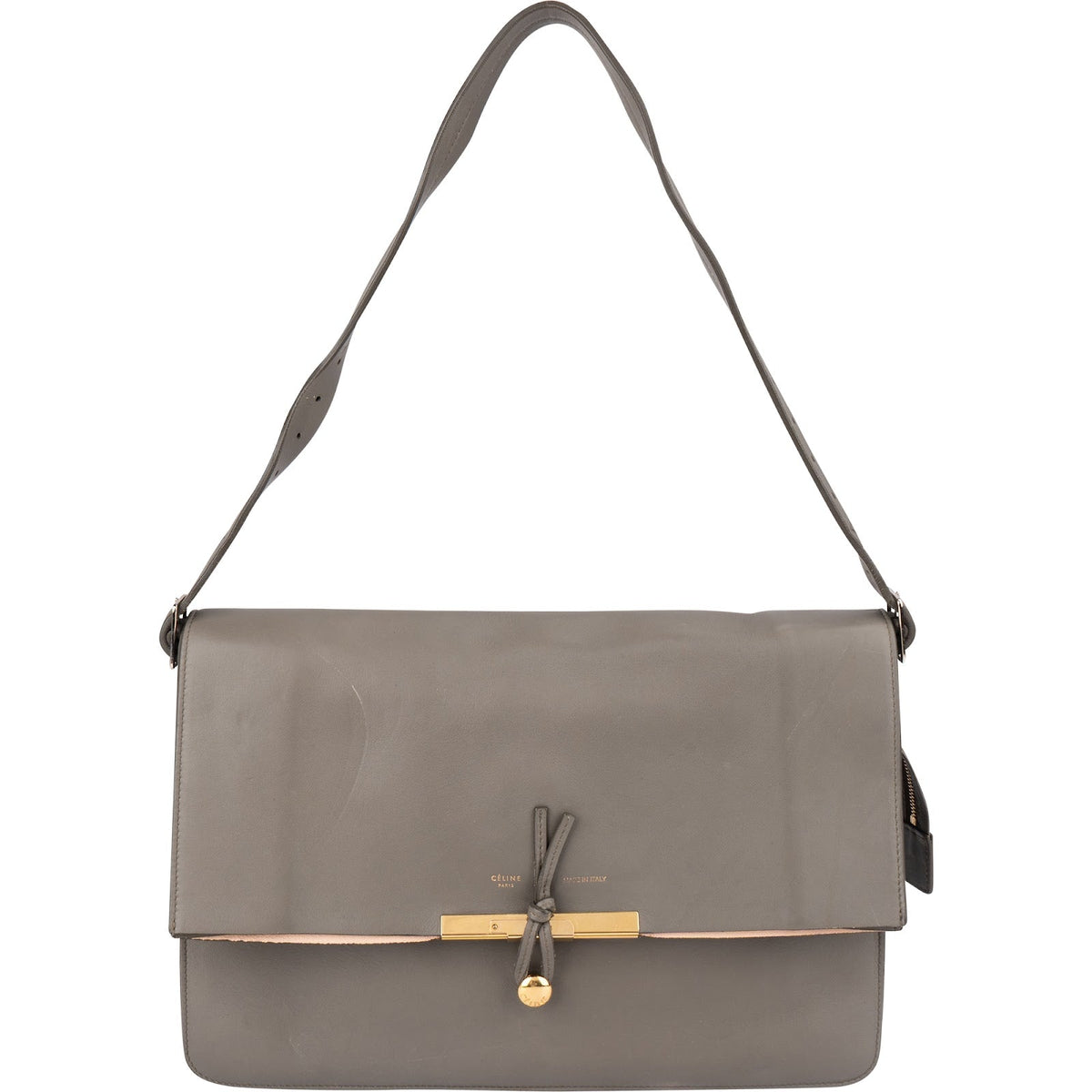 Céline Grey Calfskin Blade Shoulder Bag