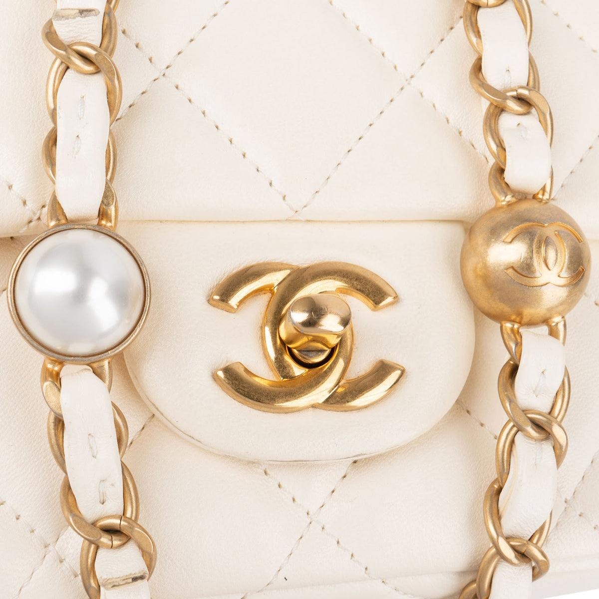 Chanel Quilted Lambskin Mini Rectangular Pearl Single Flap Crossbody Bag