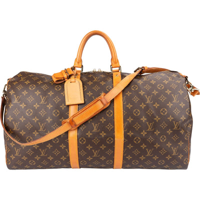 Louis Vuitton Monogram Canvas Keepall 55 Bandoulière Travel Bag