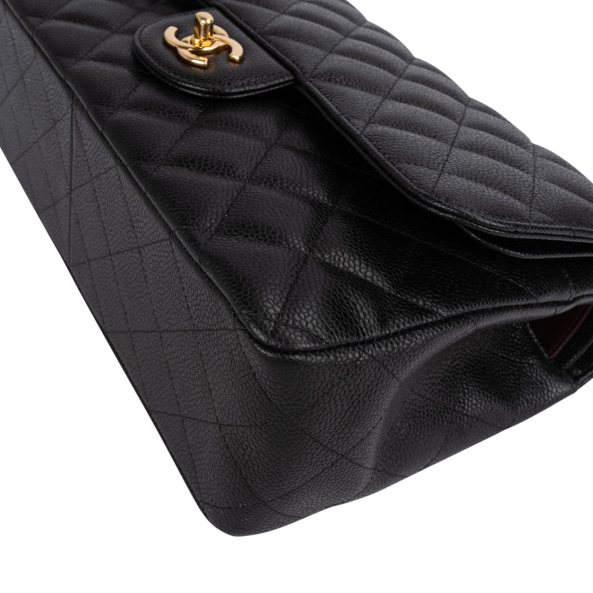 Chanel Quilted Caviar Leather Jumbo Double Flap Shoulder Bag