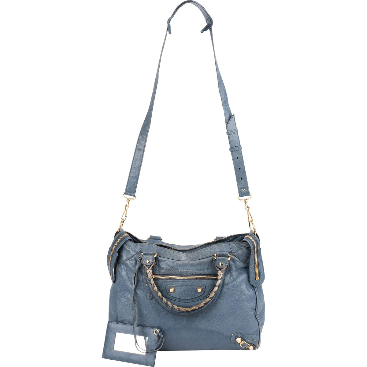 Balenciaga Blue Leather City Handbag