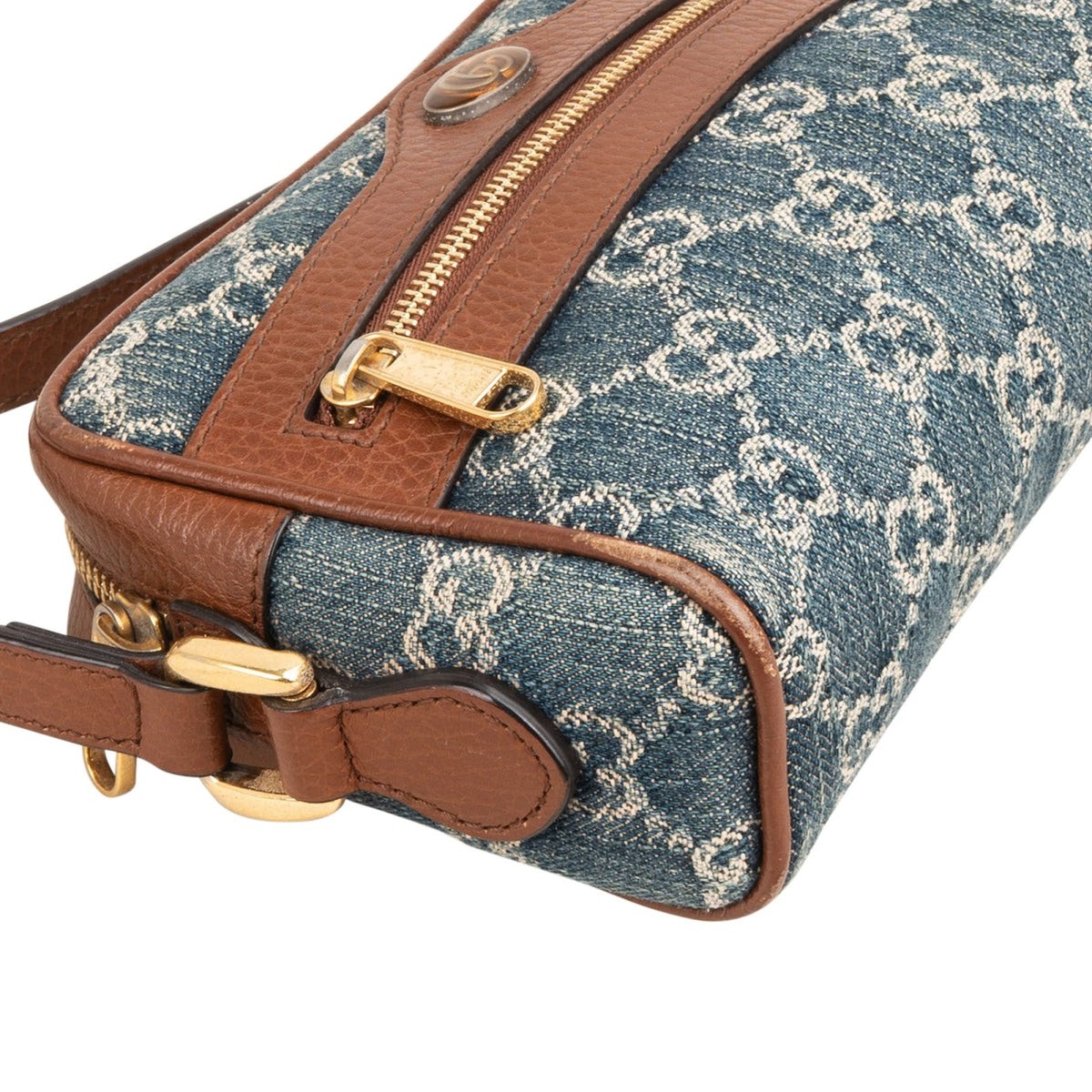 Gucci Monogram GG Denim Ophidia Camera Crossbody Bag