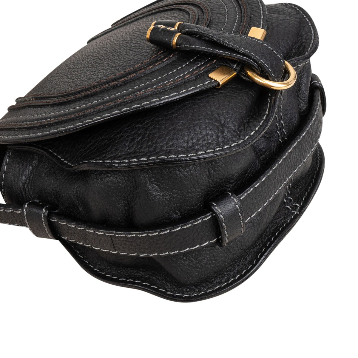 Chloé Grained Calfskin Small Marcie Saddle Crossbody Bag