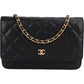 Chanel Quilted Caviar Leather Wallet on Chain Crossbody Bag